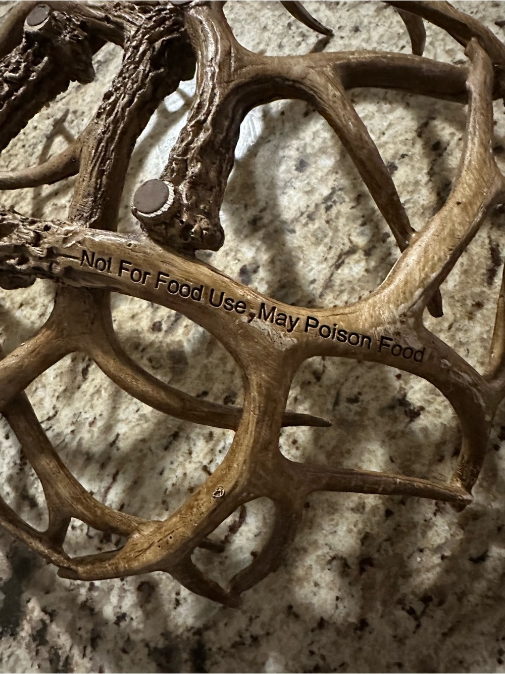 Rustic Antler Style Resin Decorative Bowl - Picture 4 of 5